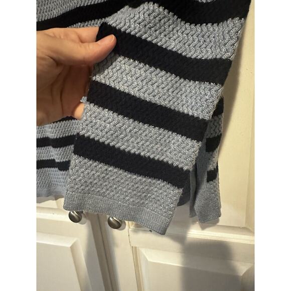Talbots Nautical Blue Striped Lightweight Sweater Size XL Petite Button Sides - Picture 4 of 9